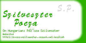 szilveszter pocza business card